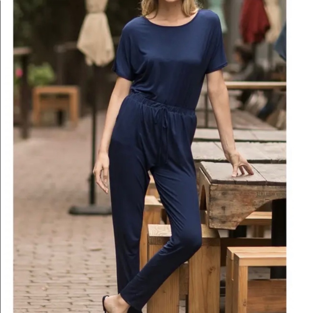 Cross Cross Back Jersey Jumpsuit